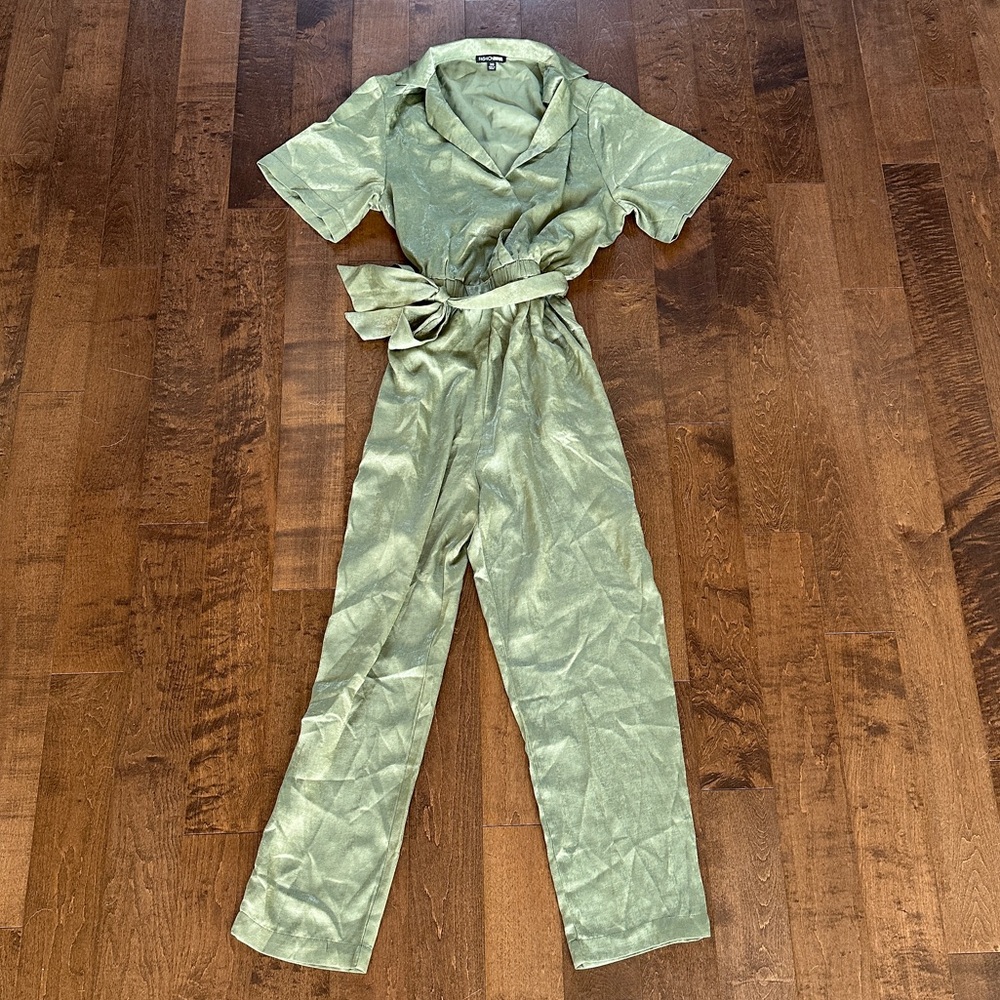 Satin Green Jumpsuit